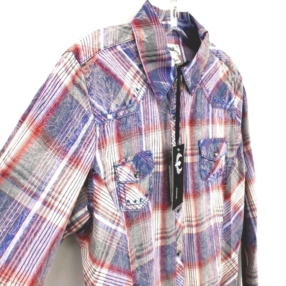 Adiktd Women's L Bling Western Button-Down Top - Picture 3 of 13